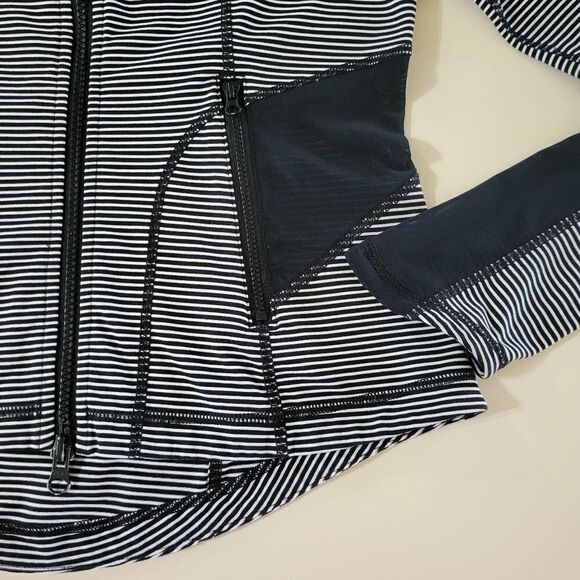 Zella Women's Black Stripe Full Zip Jacket Mesh Inserts - Picture 10 of 14